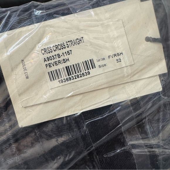 NWT AGOLDE Criss Cross Straight Jeans High Rise Denim Black Feverish 32 - Picture 15 of 15